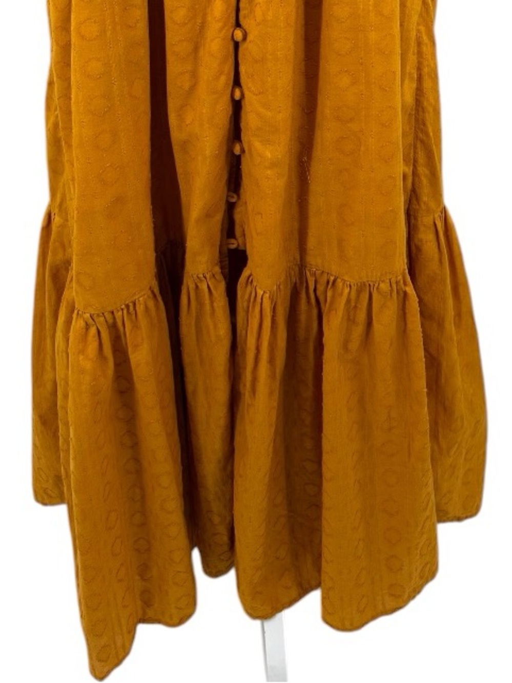 Anthropologie Peregrine Smocked Ruffle Midi Dress Size Medium Pockets - Picture 10 of 12